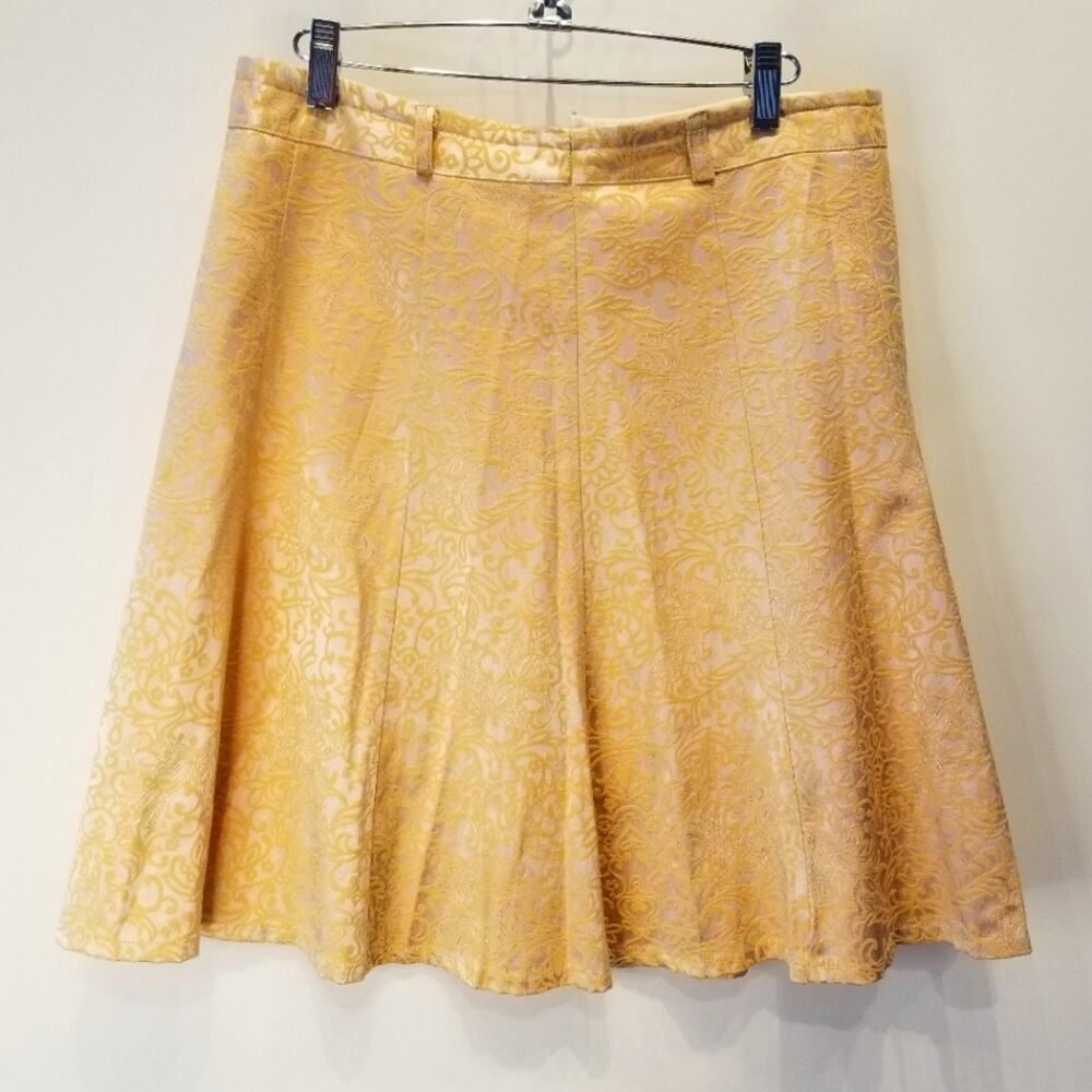 Yellow Swing Skirt Vintage Skirt Custom Belt Loops Zipper Size M